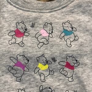 Disney Girls 12 Months‎ Softest Fleece Winnie The Pooh Gray Sweater Top Colorful